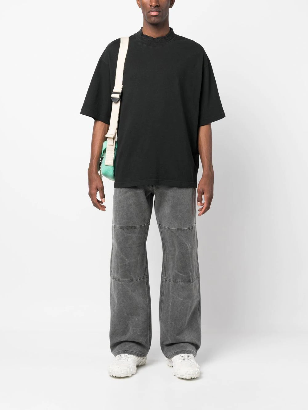 Acne Studios  logo-neck cotton T-shirt
