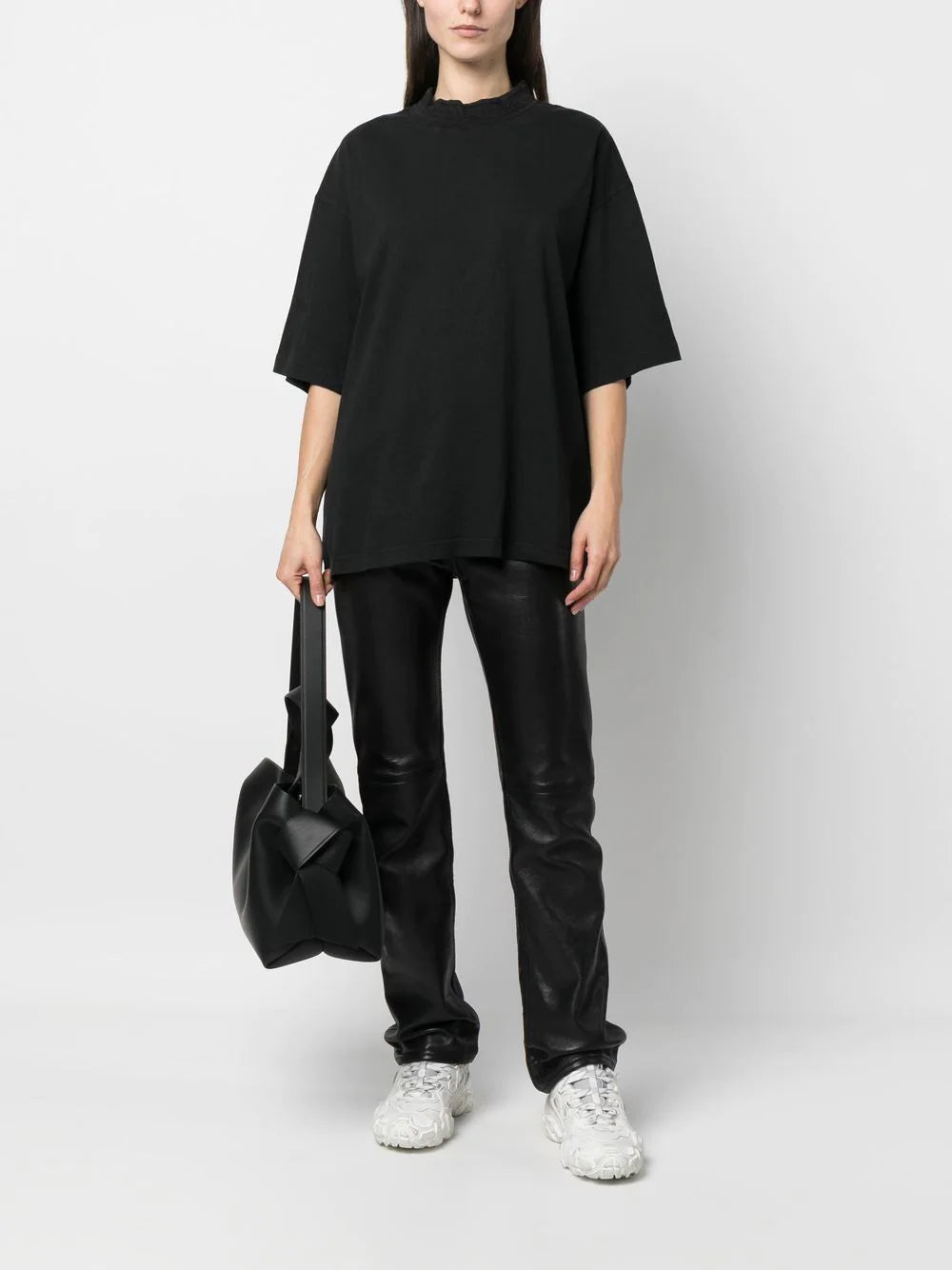 Acne Studios  logo-neck cotton T-shirt