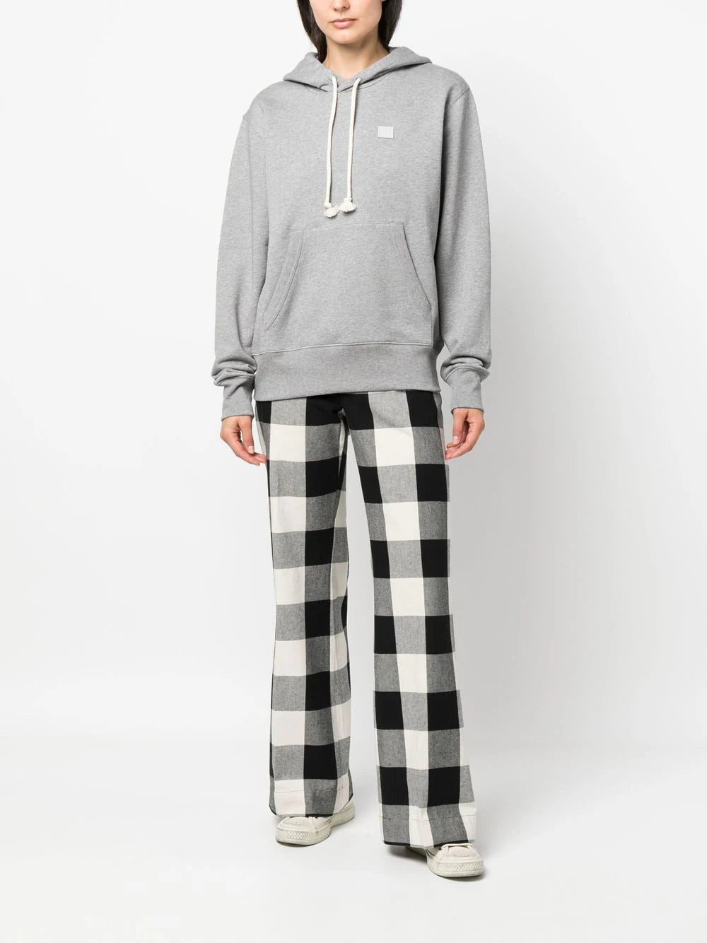 Acne Studios  face logo-patch cotton hoodie