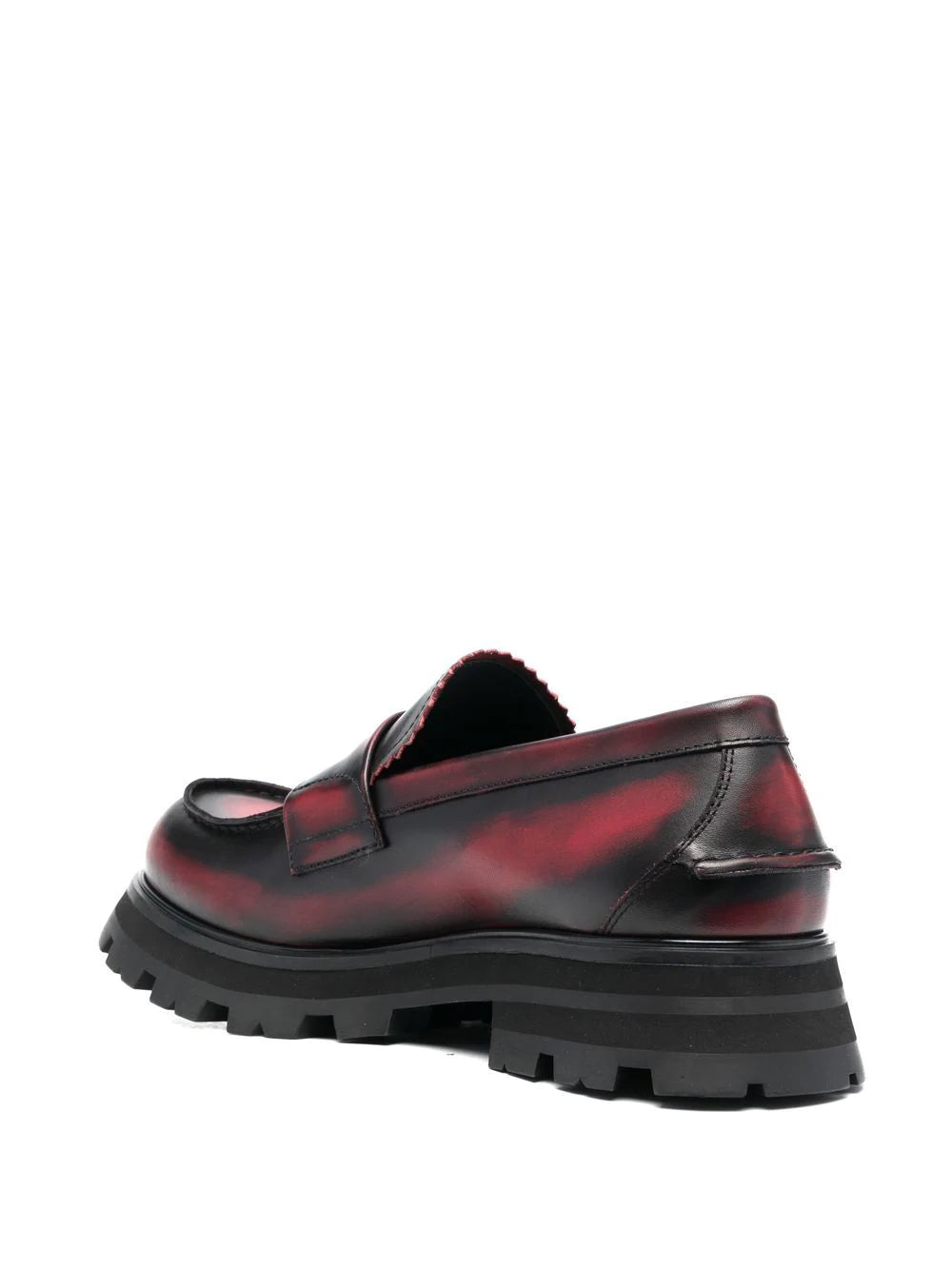 Alexander McQueen  ridged swirl-design leather loafers