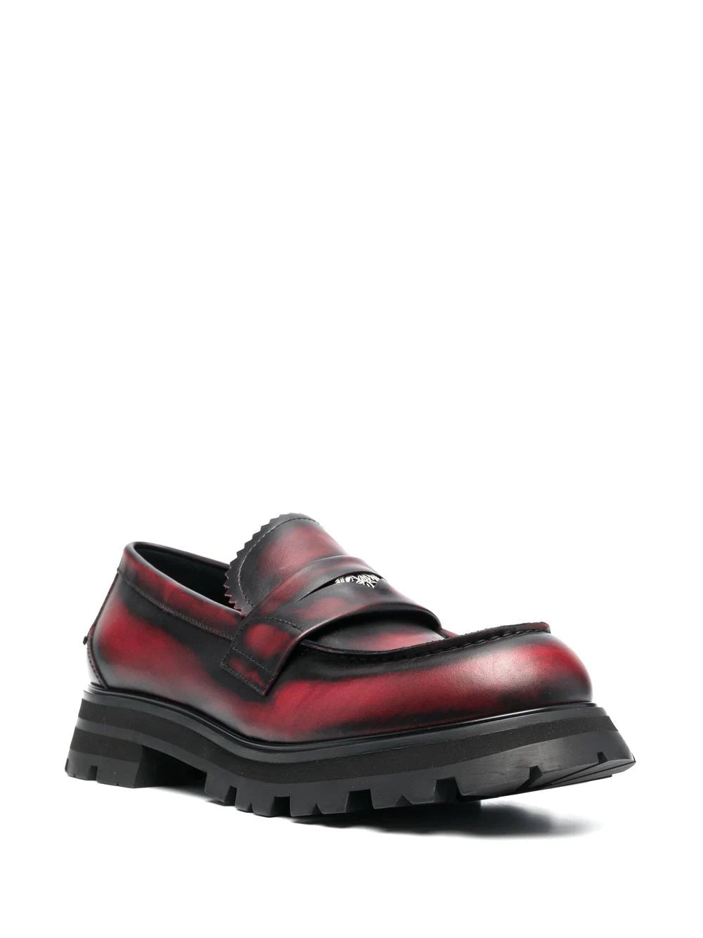 Alexander McQueen  ridged swirl-design leather loafers
