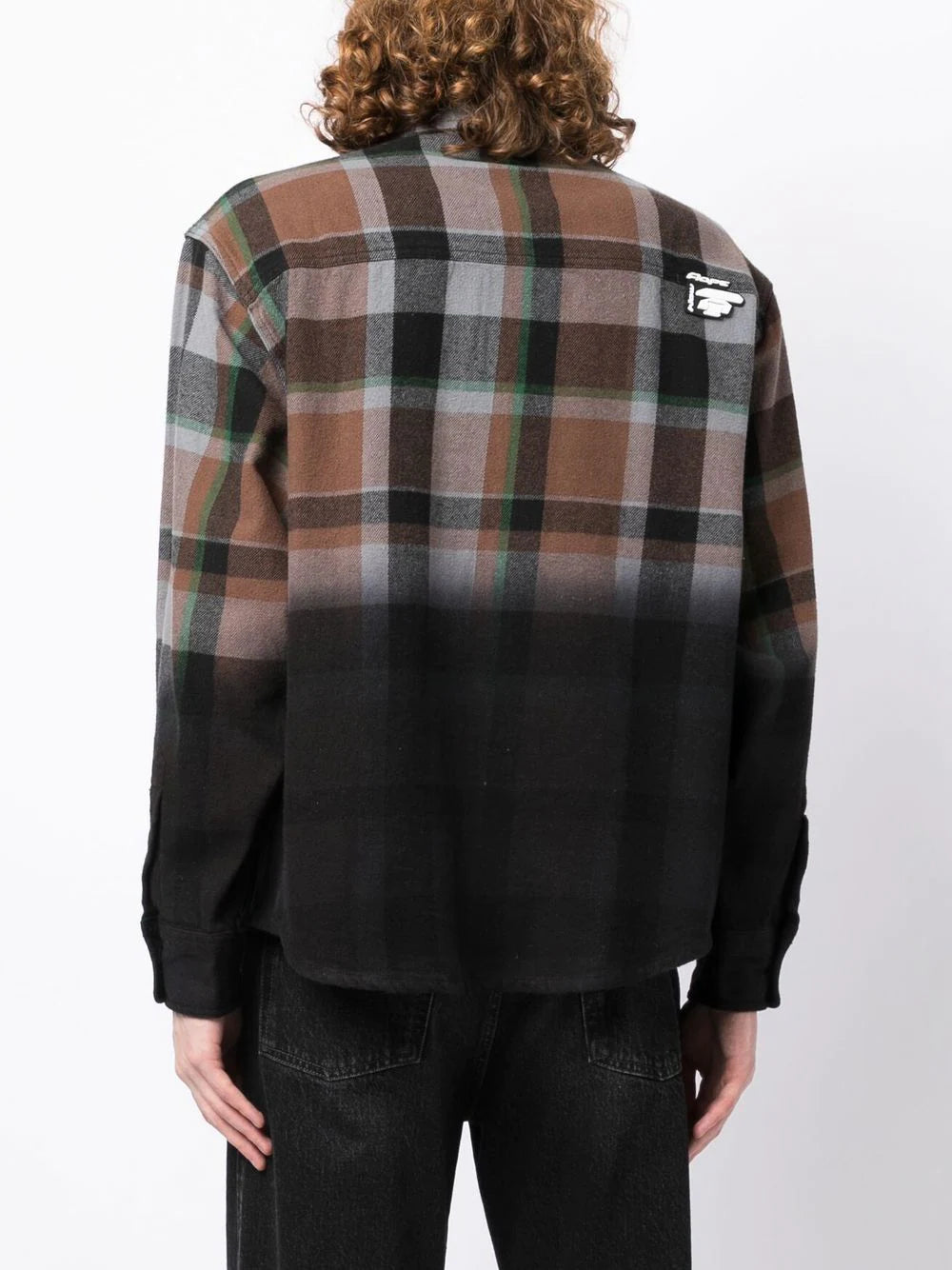 AAPE BY *A BATHING APE®  ombré checkered shirt