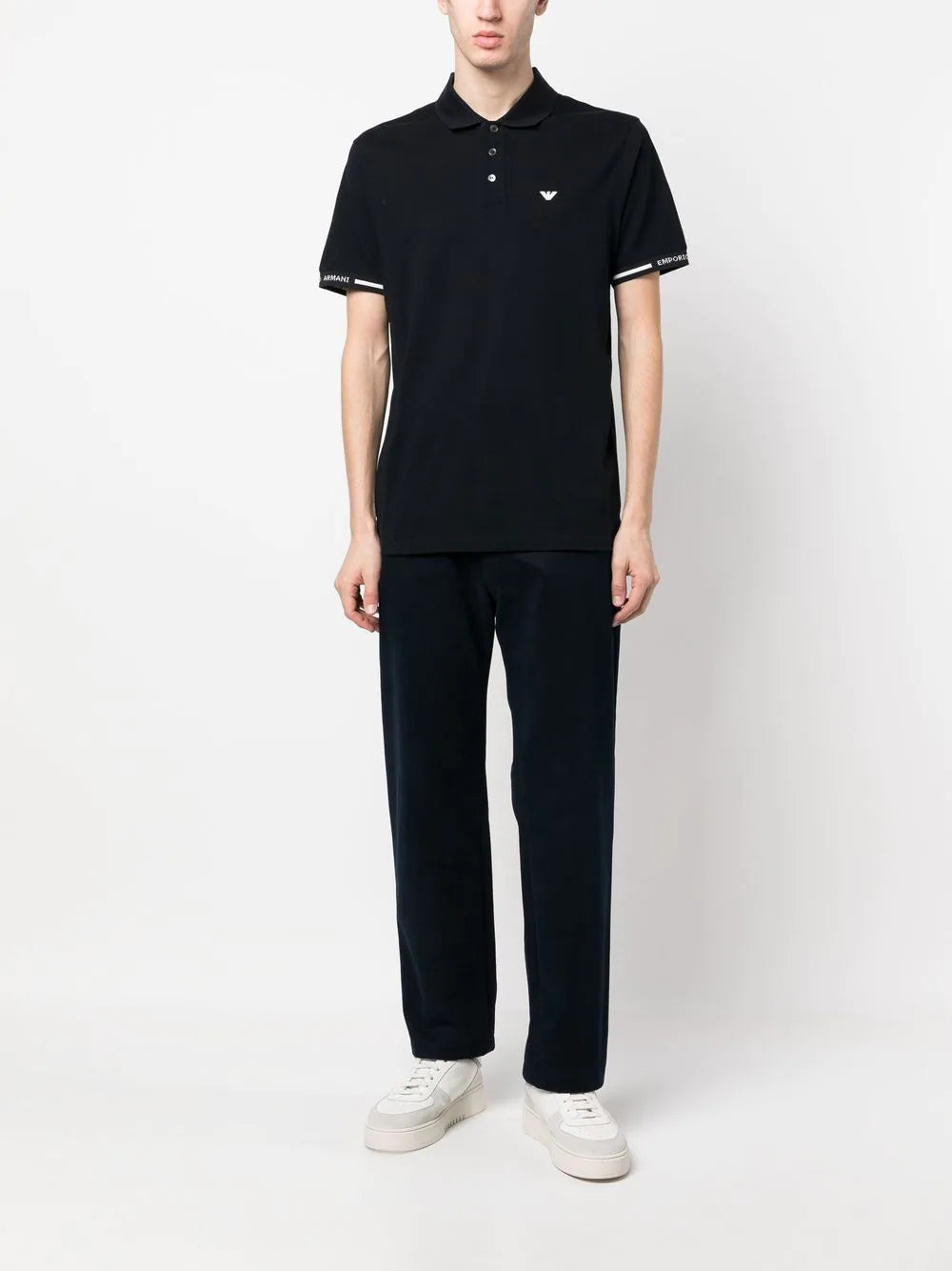 Emporio Armani logo-embroidered polo shirt
