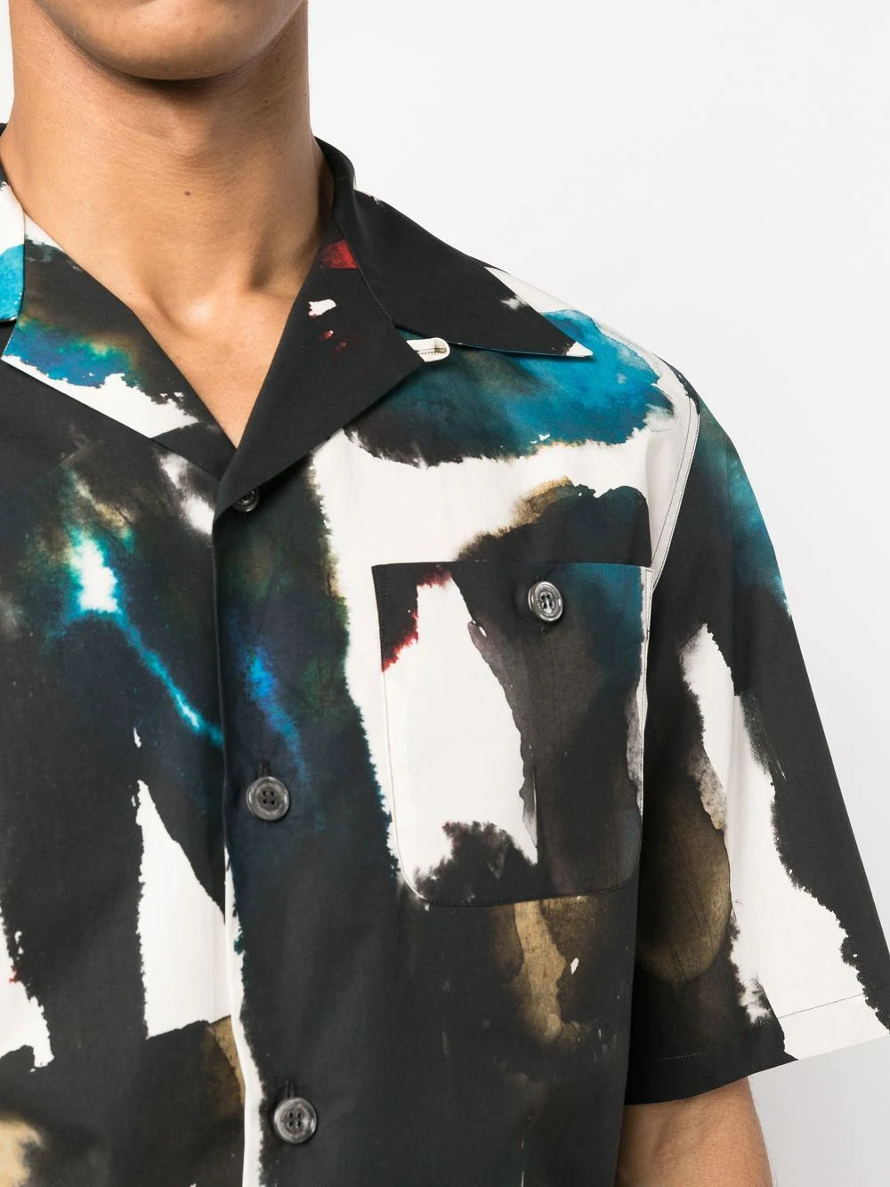 Alexander McQueen  graffiti-print short-sleeved shirt