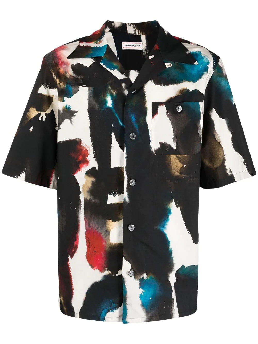 Alexander McQueen  graffiti-print short-sleeved shirt
