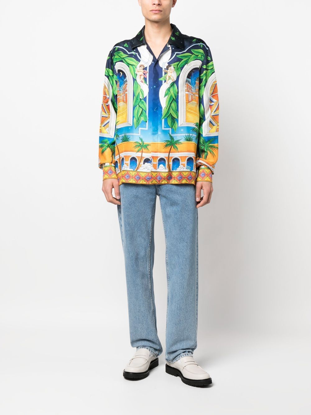 Casablanca graphic-print silk shirt