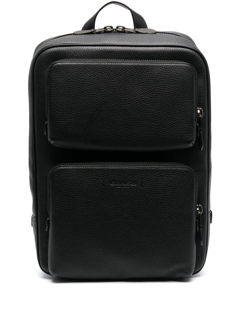 Coach multi-pocket leather backpack