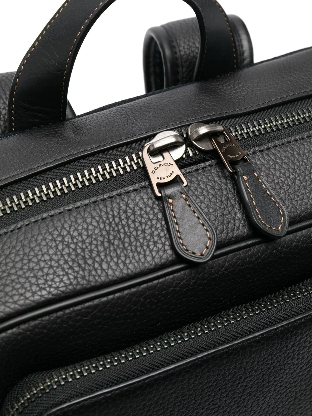 Coach multi-pocket leather backpack