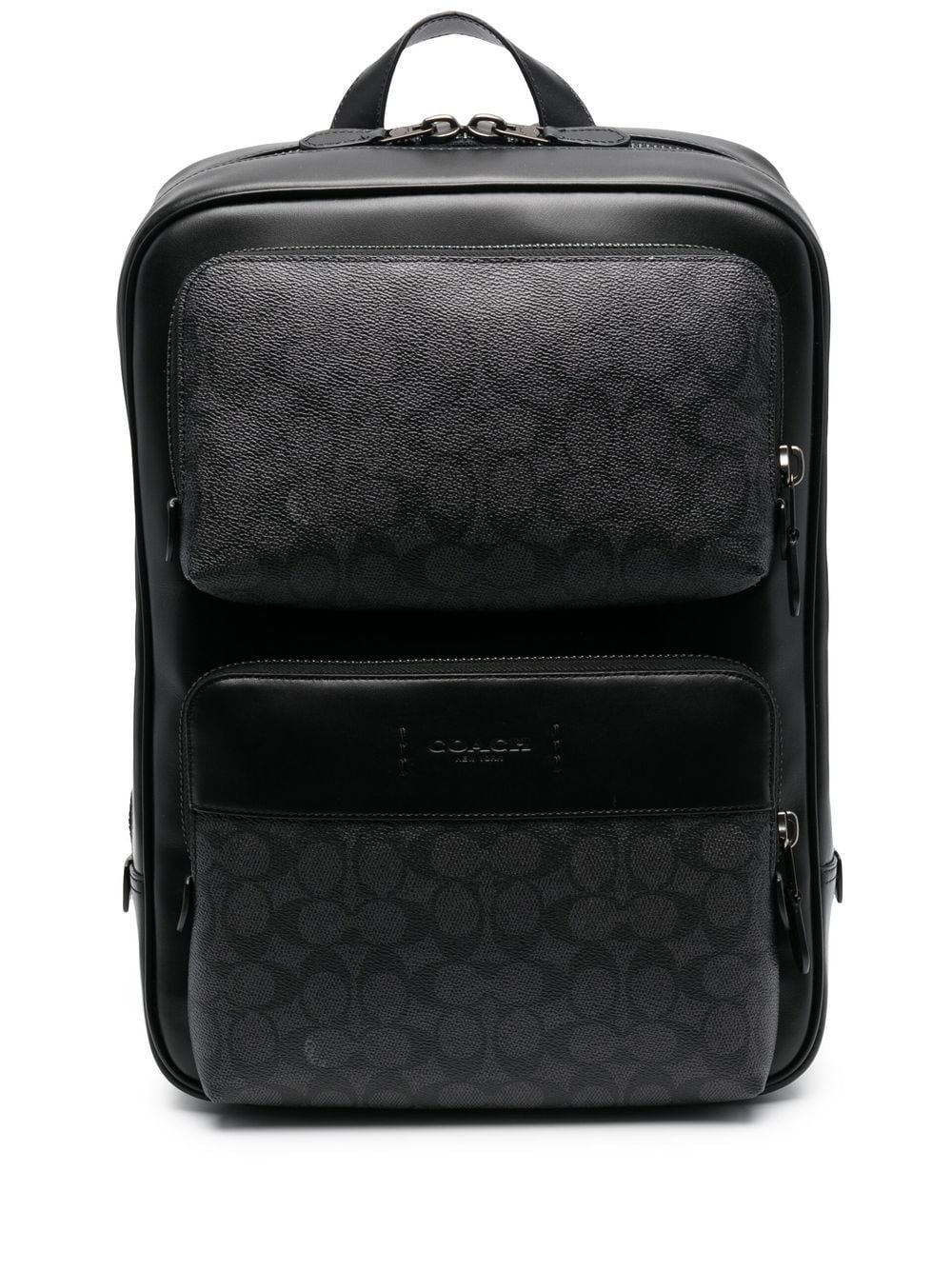 Coach monogram-print leather backpack