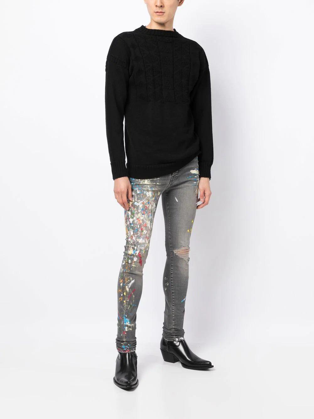 Amiri paint-splattered skinny jeans