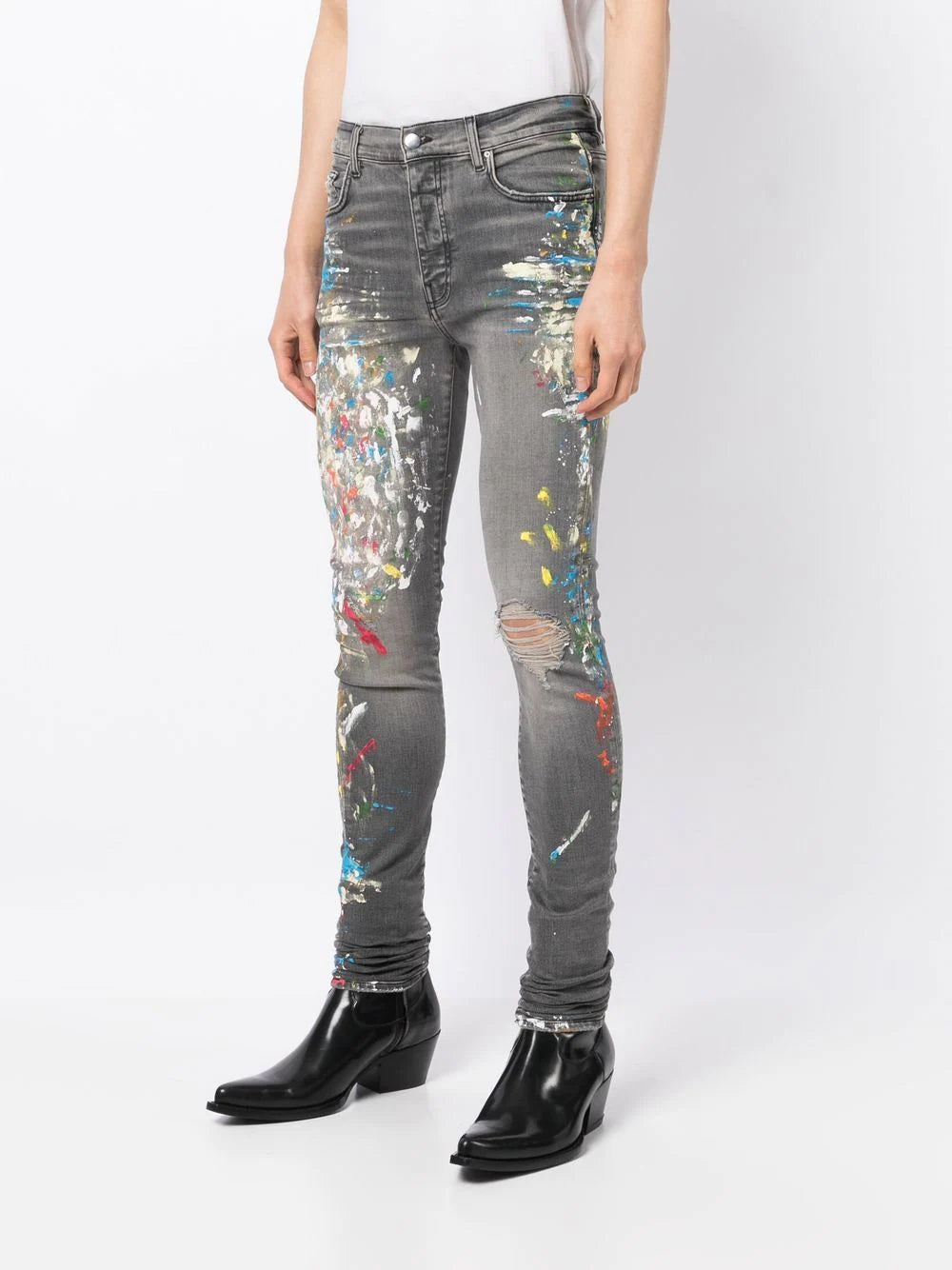 Amiri paint-splattered skinny jeans