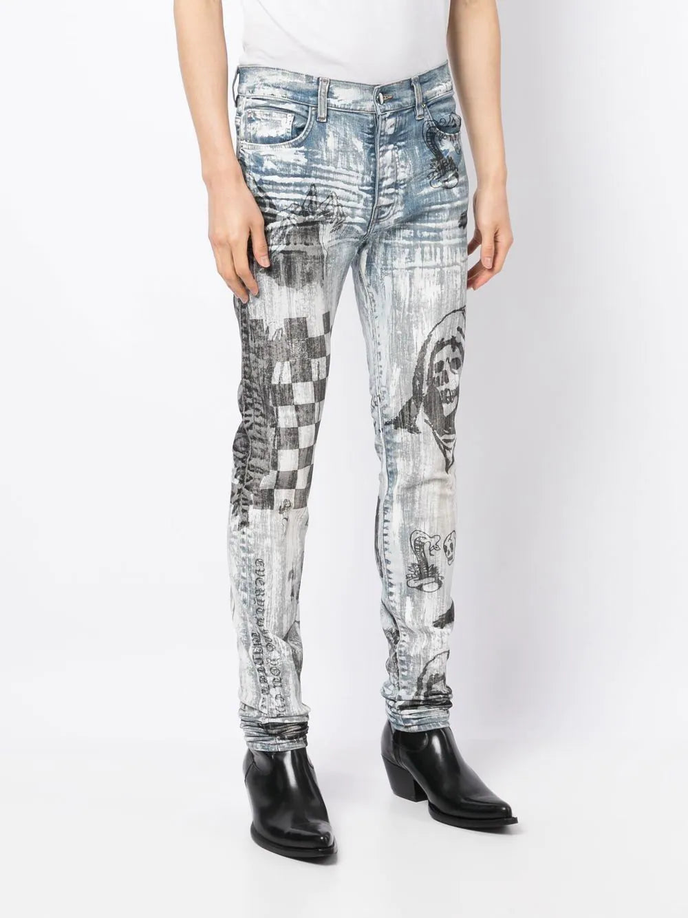 Amiri x Wes Lang graphic-print skinny jeans