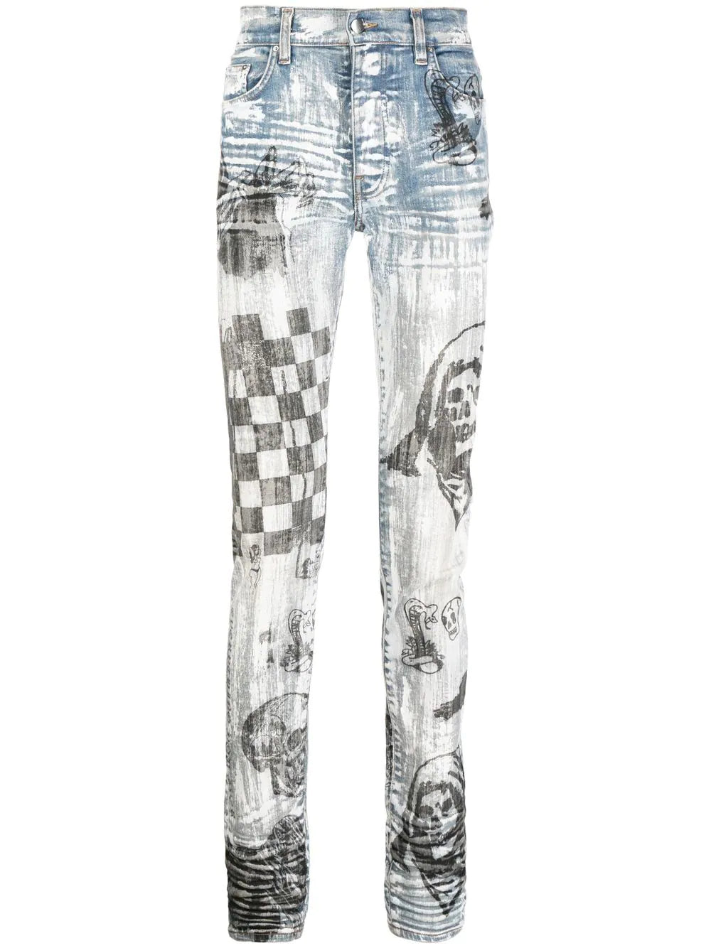 Amiri x Wes Lang graphic-print skinny jeans
