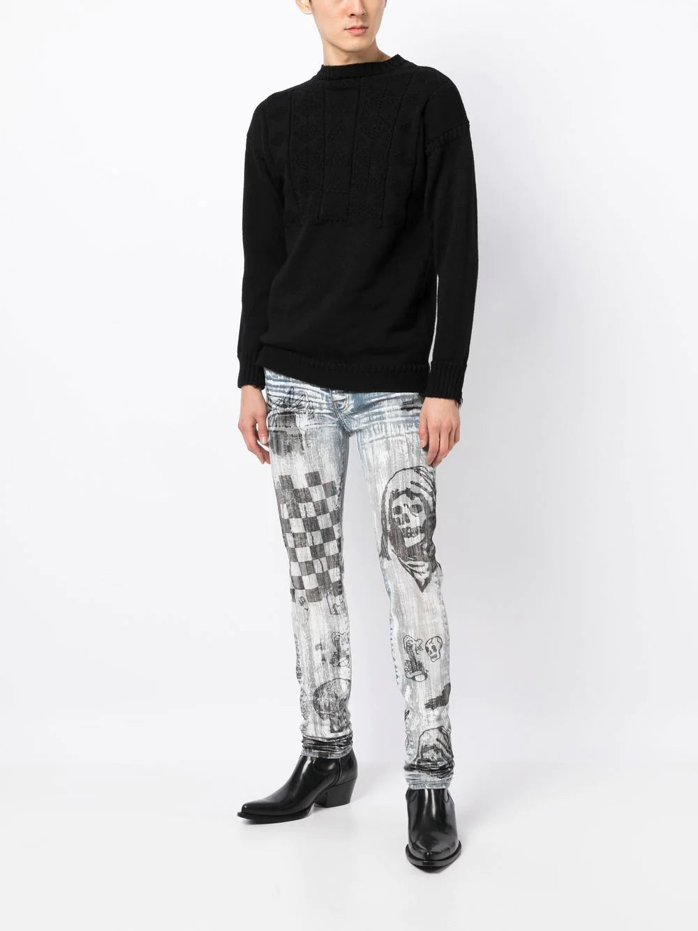 Amiri x Wes Lang graphic-print skinny jeans