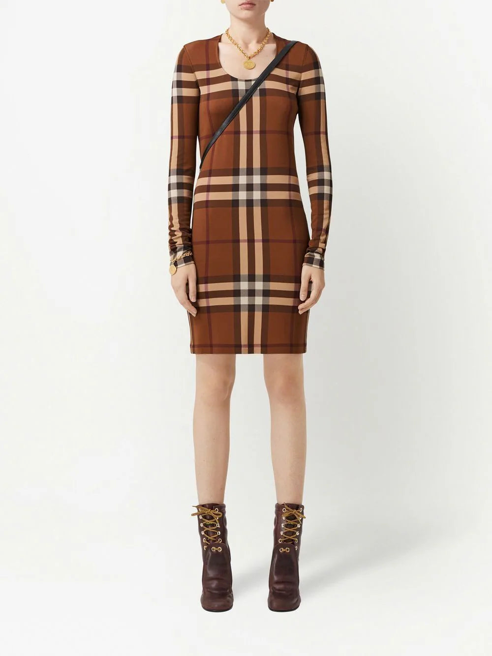 Burberry  Exaggerated-Check jersey dress