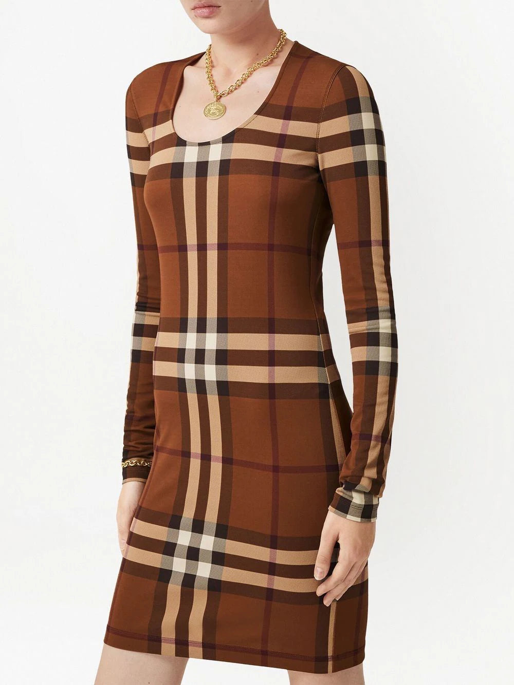 Burberry  Exaggerated-Check jersey dress