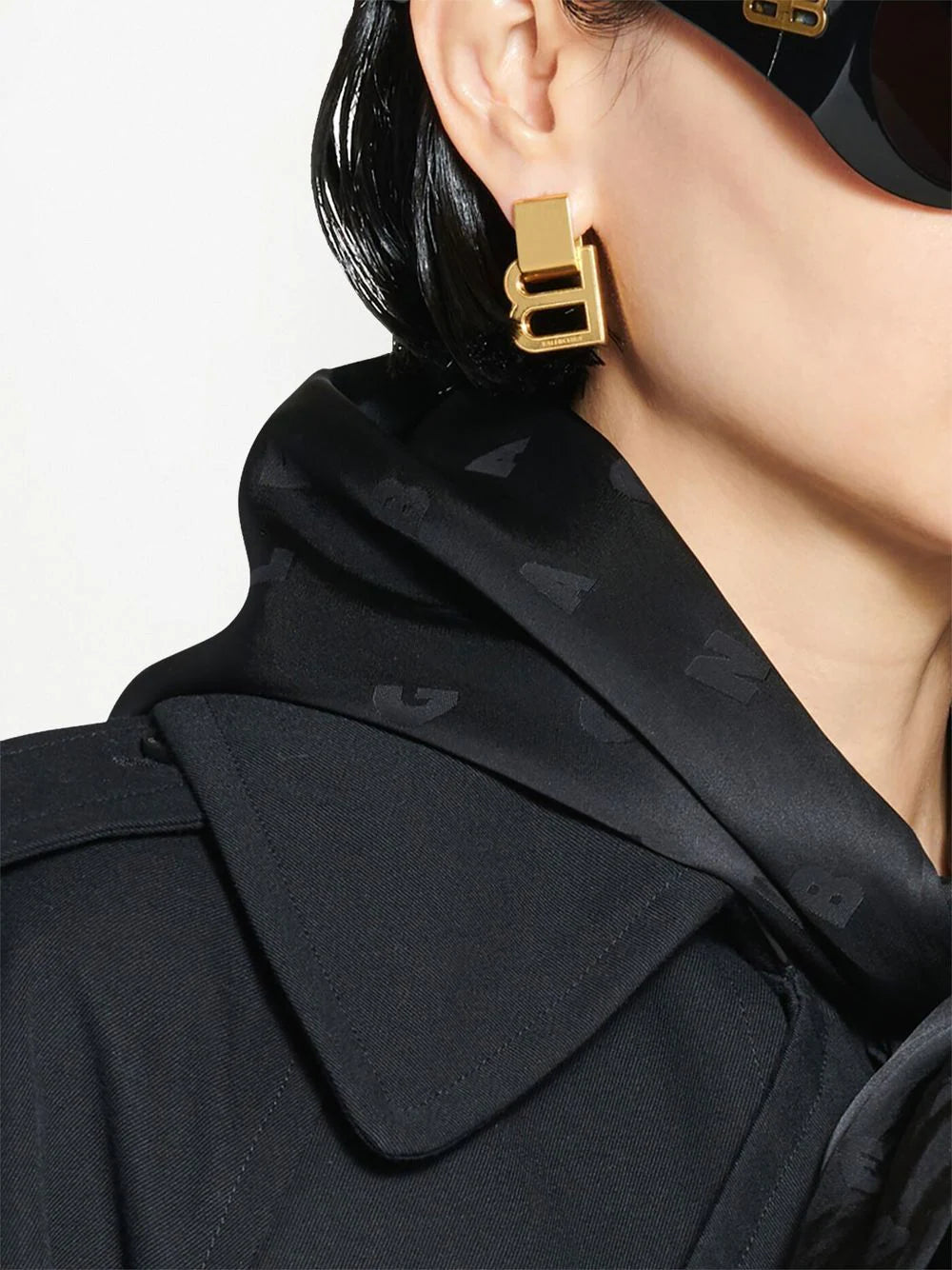 Balenciaga  Hourglass logo charm earrings