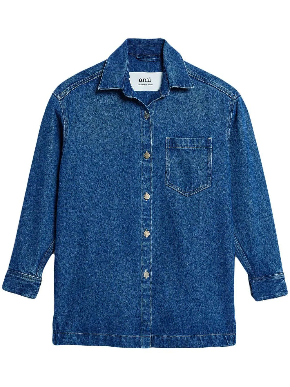 AMI Paris  spread-collar denim overshirt