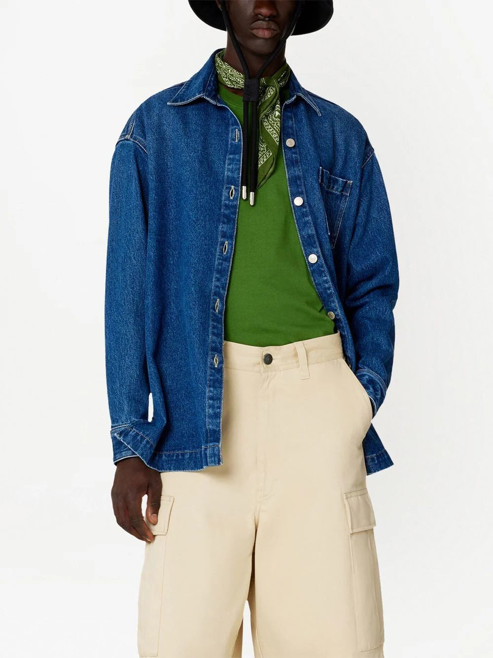AMI Paris  spread-collar denim overshirt