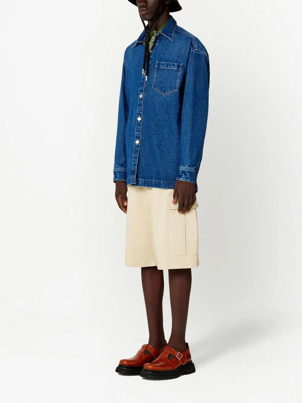 AMI Paris  spread-collar denim overshirt