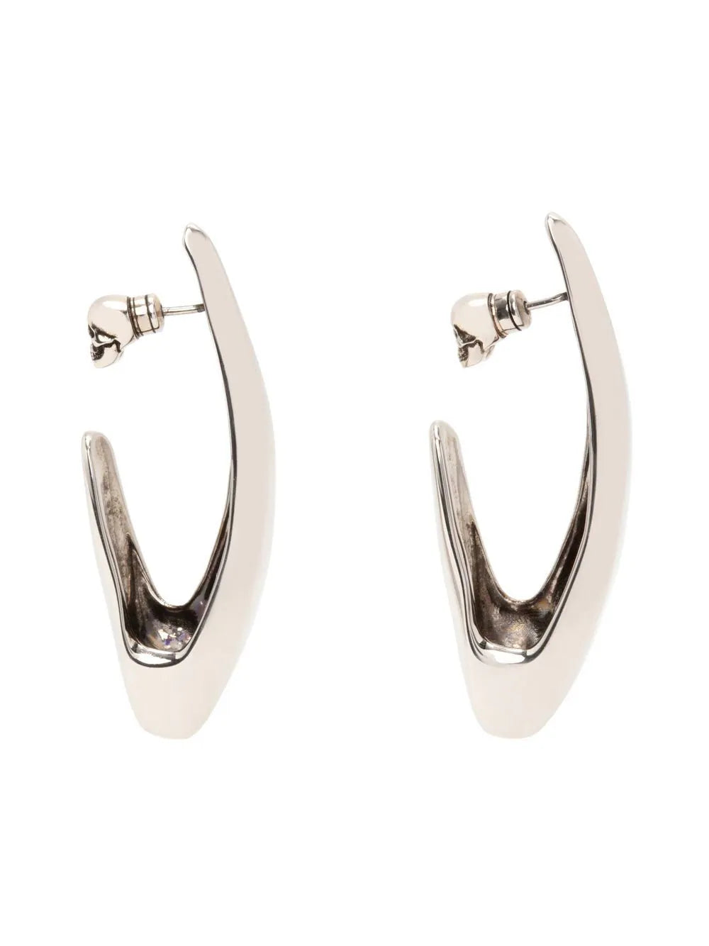 Alexander McQueen  skull fastening polished-finish earrings