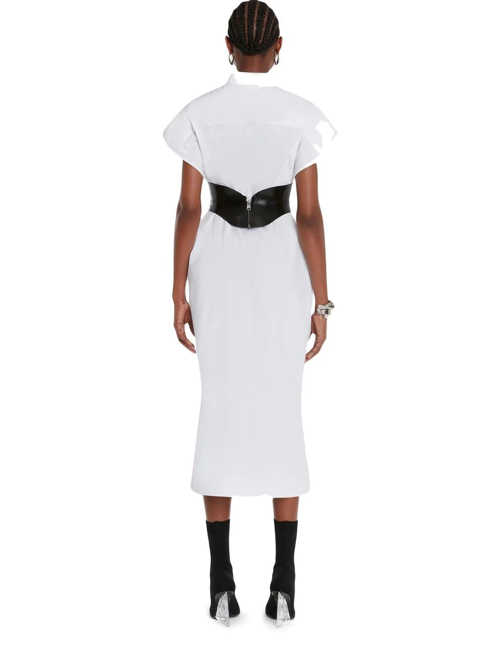 Alexander McQueen  collared short-sleeved midi dress