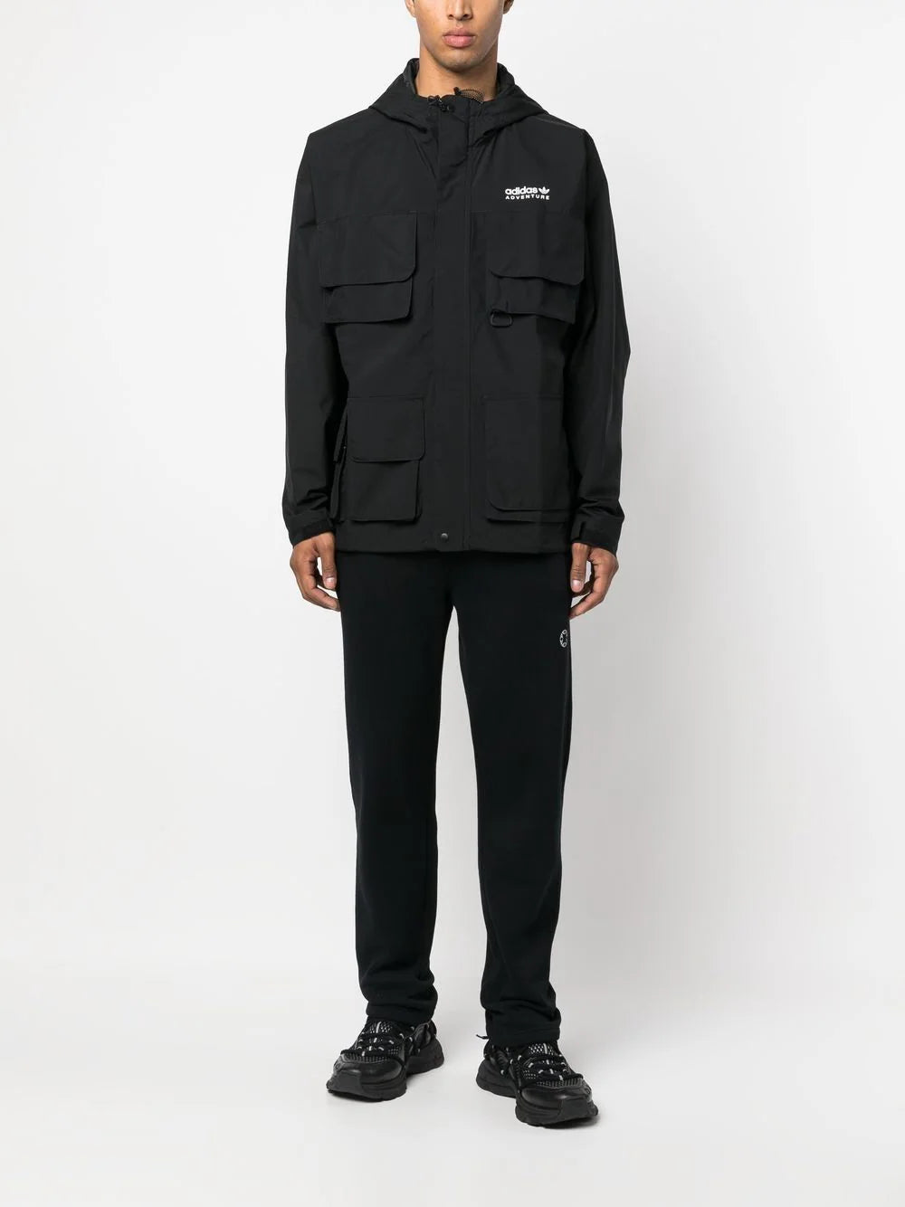 adidas  chest logo-print hooded jacket