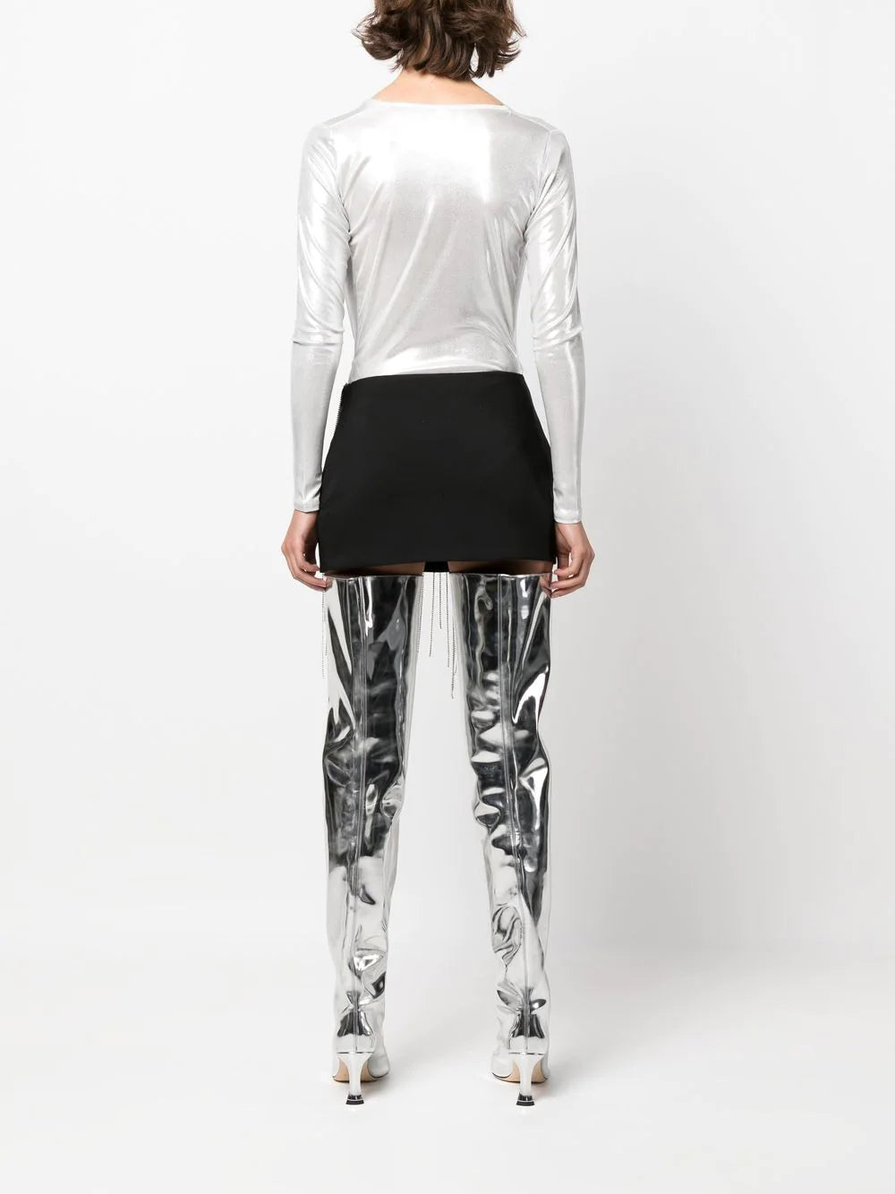 Atu Body Couture metallic V-neck bodysuit