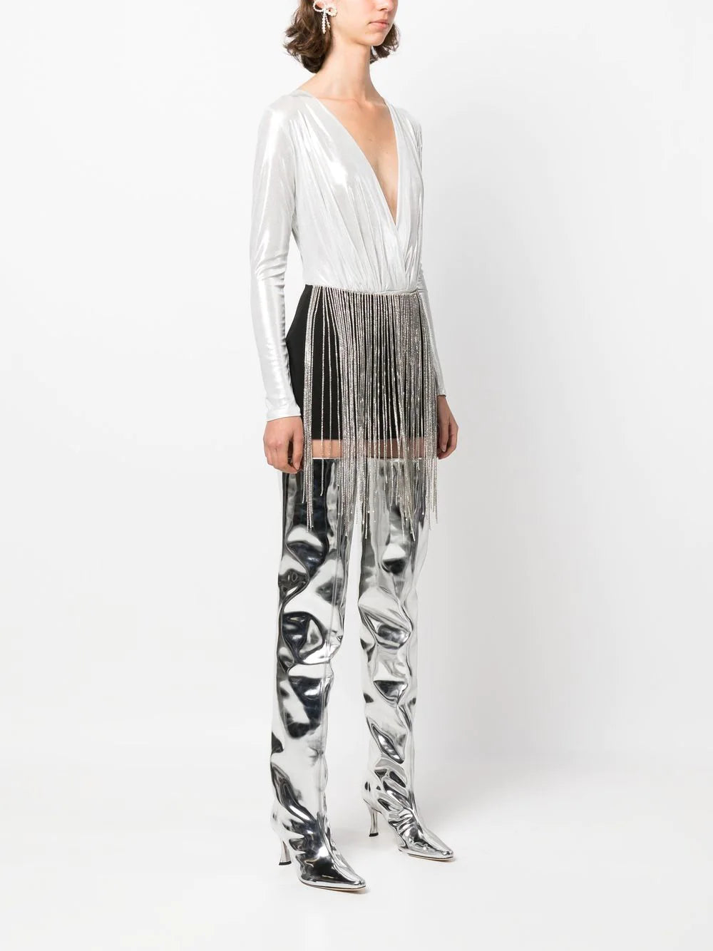Atu Body Couture metallic V-neck bodysuit