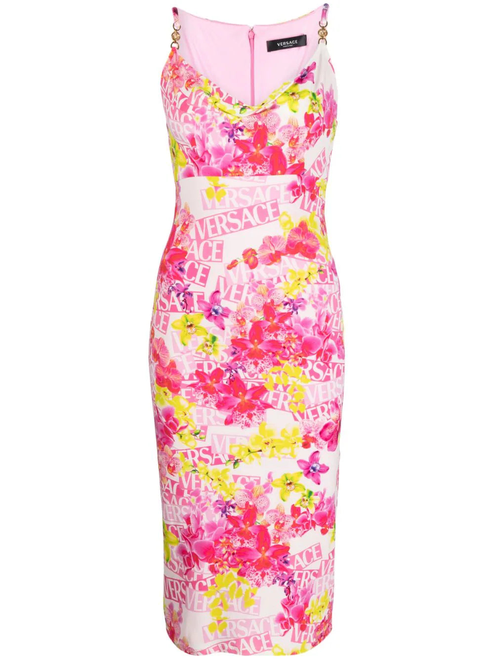 Versace  floral-print midi dress