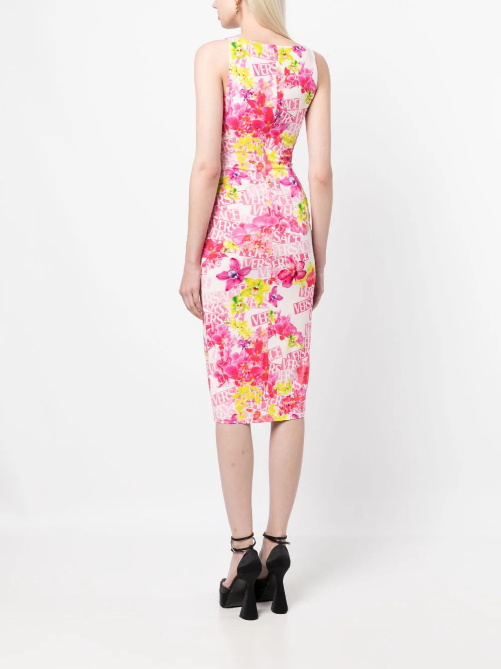 Versace  floral-print midi dress