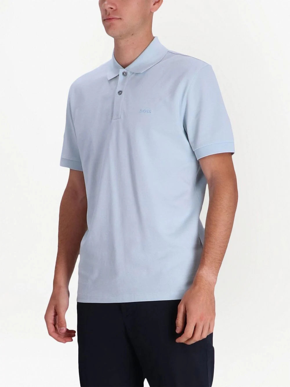 BOSS  logo-embroidered cotton polo shirt