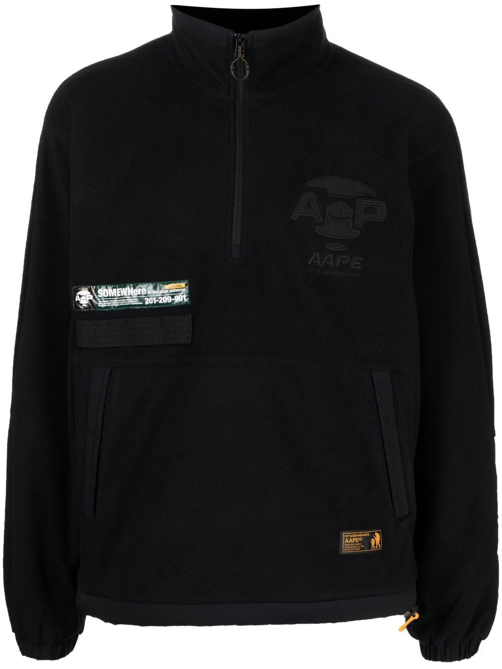 AAPE BY *A BATHING APE® logo-embroidered half-zip sweatshirt