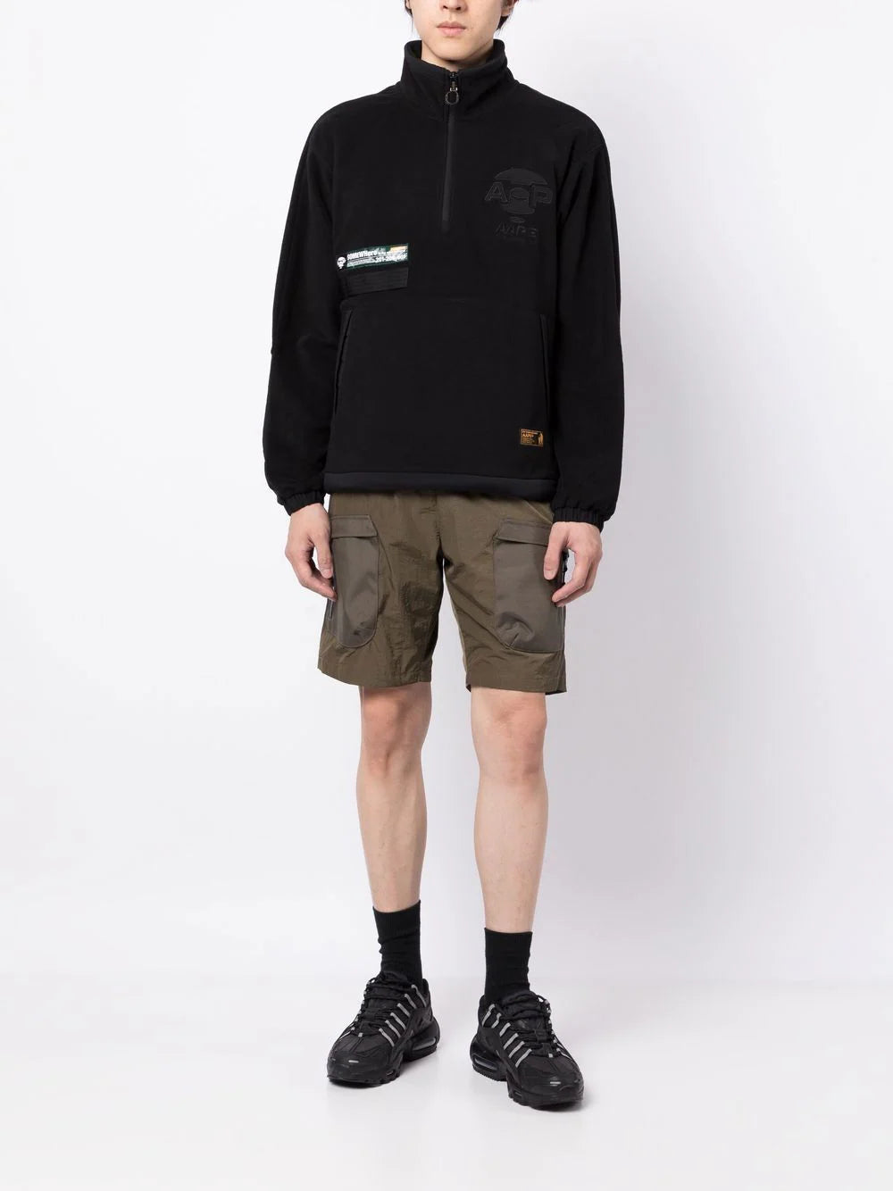 AAPE BY *A BATHING APE® logo-embroidered half-zip sweatshirt