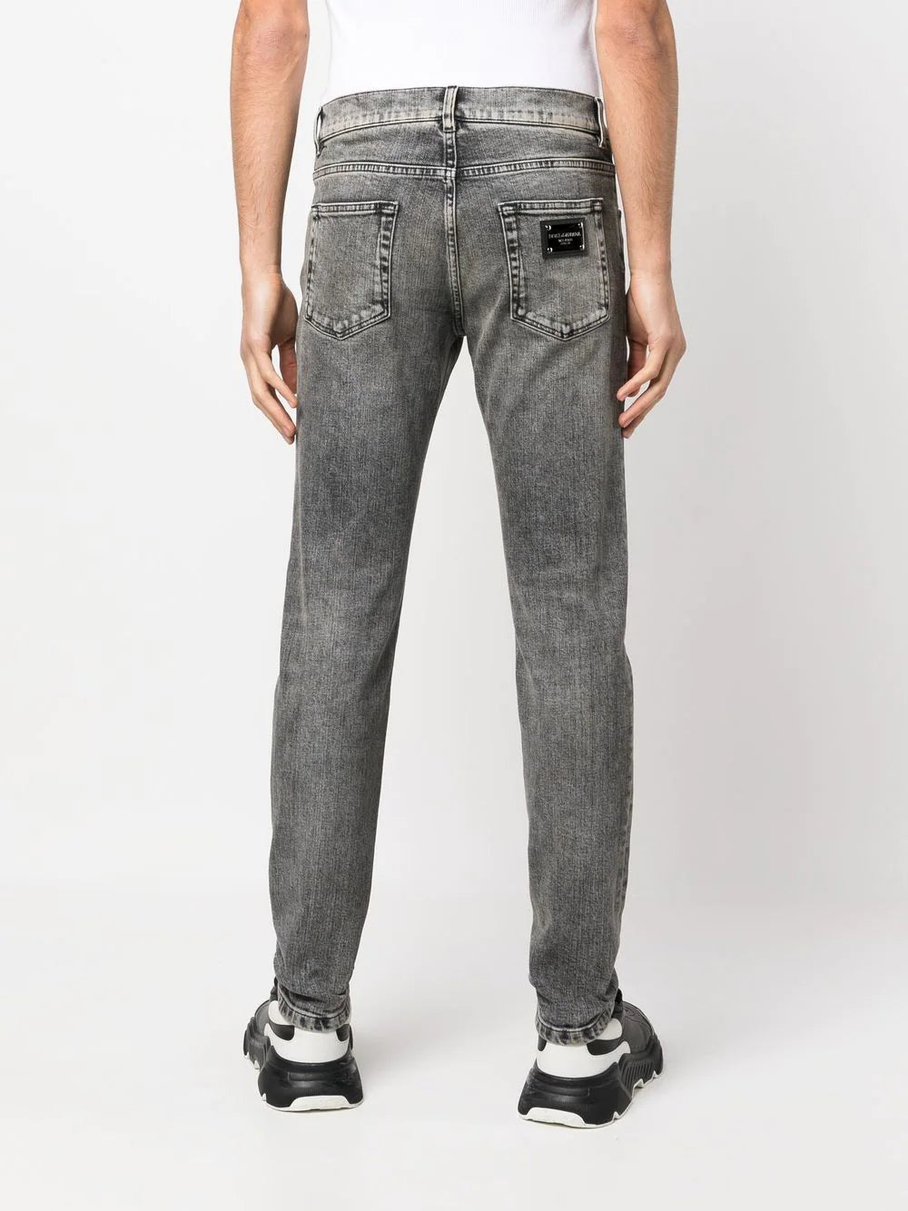 Dolce & gabbana logo-patch slim-fit jeans