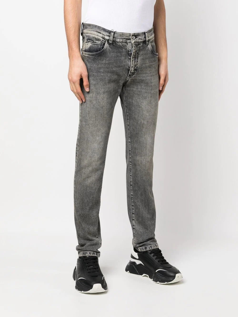 Dolce & gabbana logo-patch slim-fit jeans