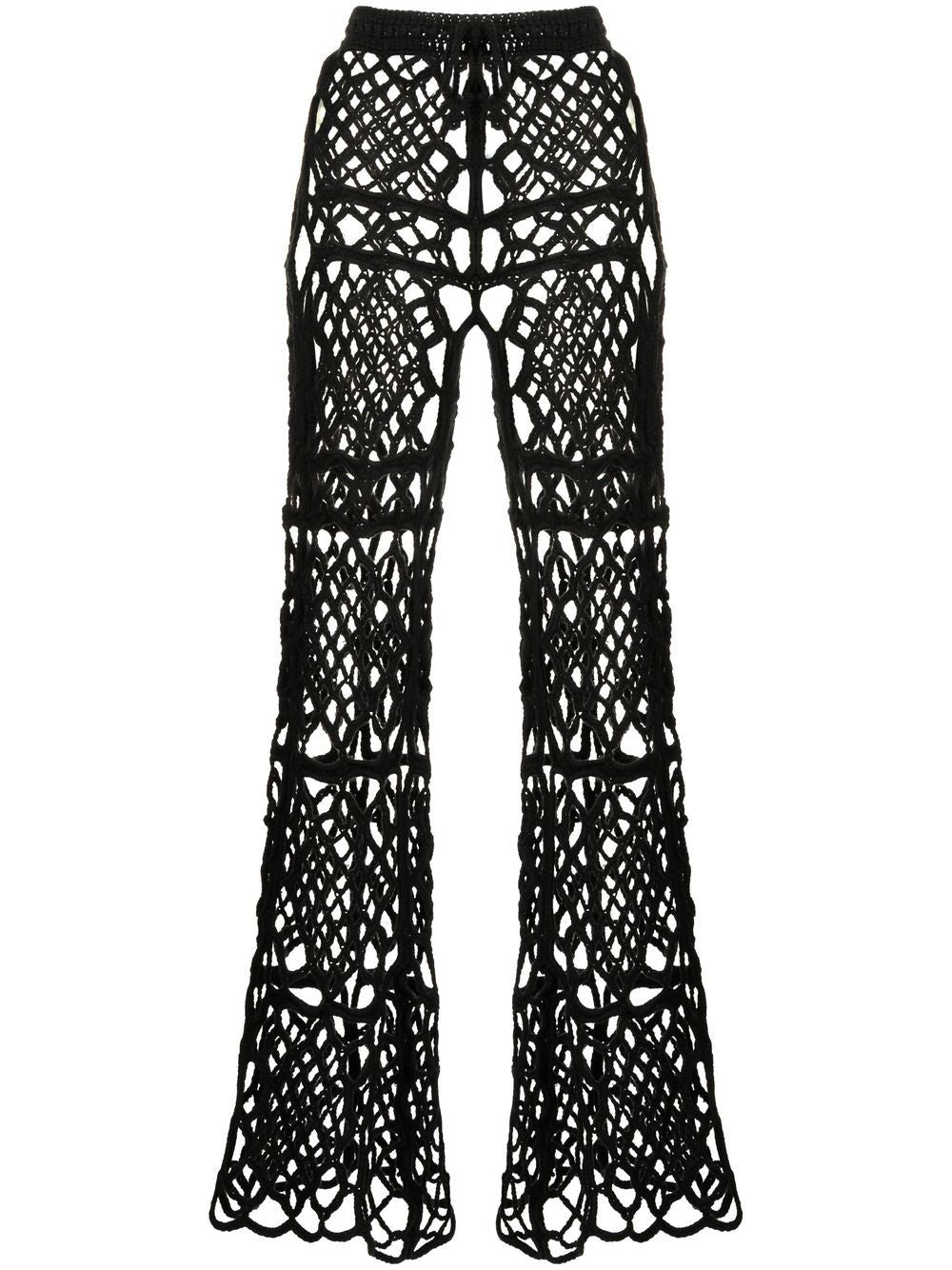 Anna Sui  layered macramé trousers
