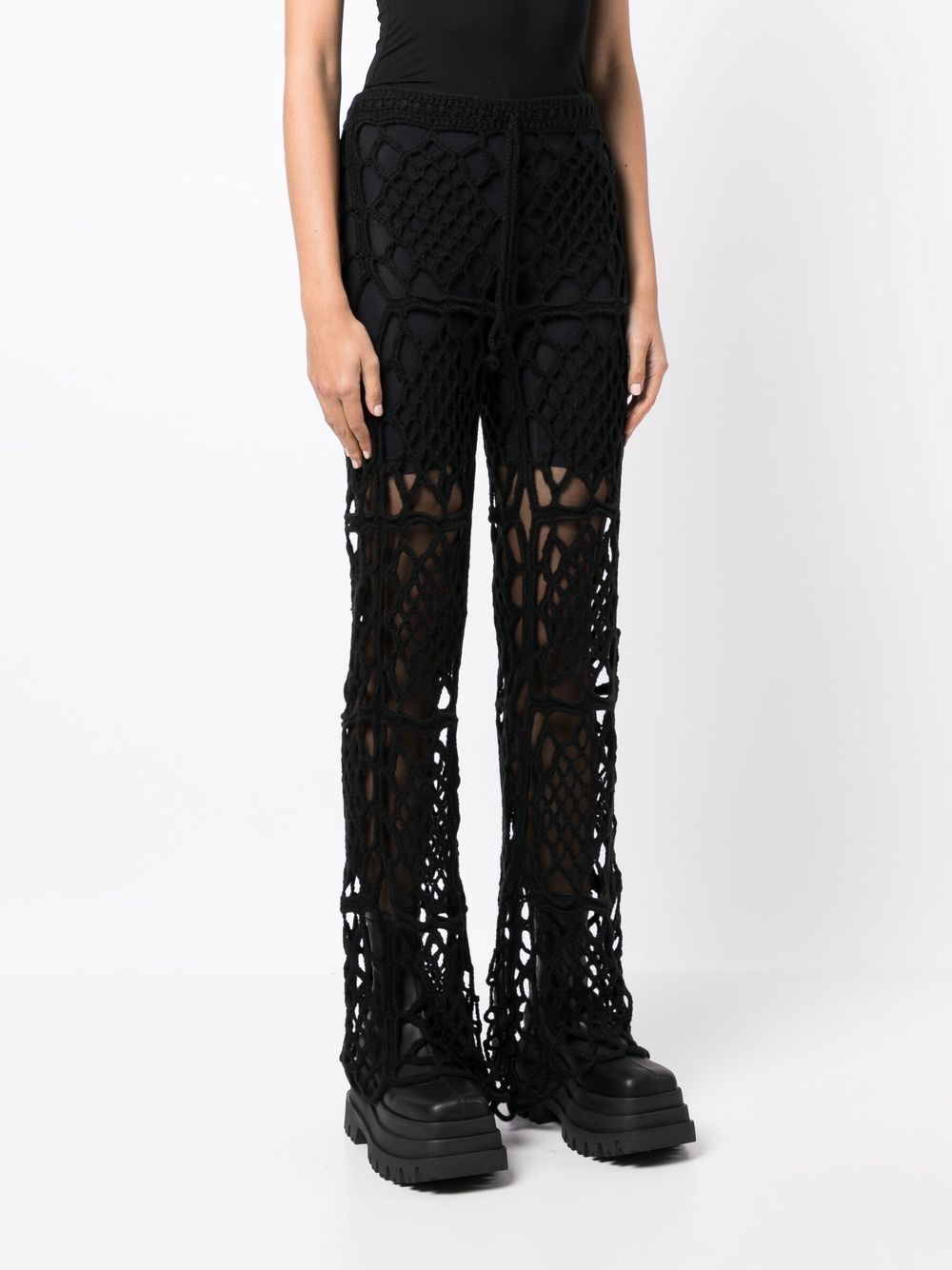 Anna Sui  layered macramé trousers