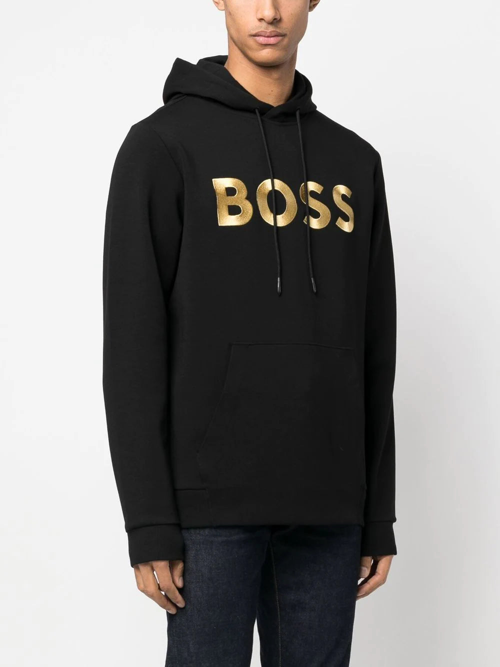 BOSS Black Logo Print Hooded Sweatshirt