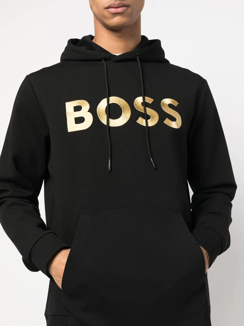 BOSS Black Logo Print Hooded Sweatshirt