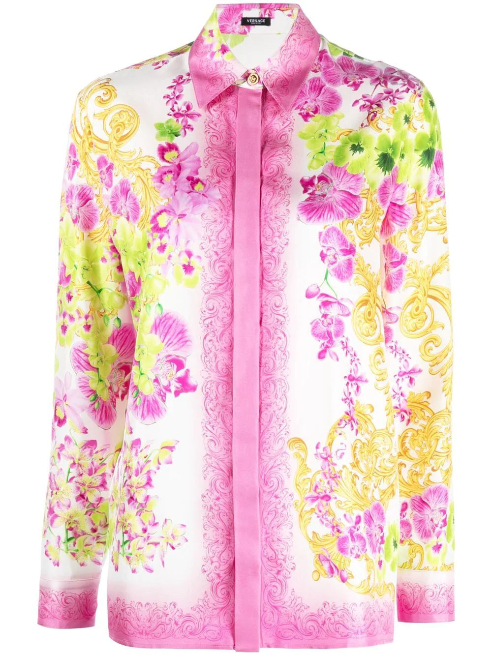 Versace button-down printed silk shirt