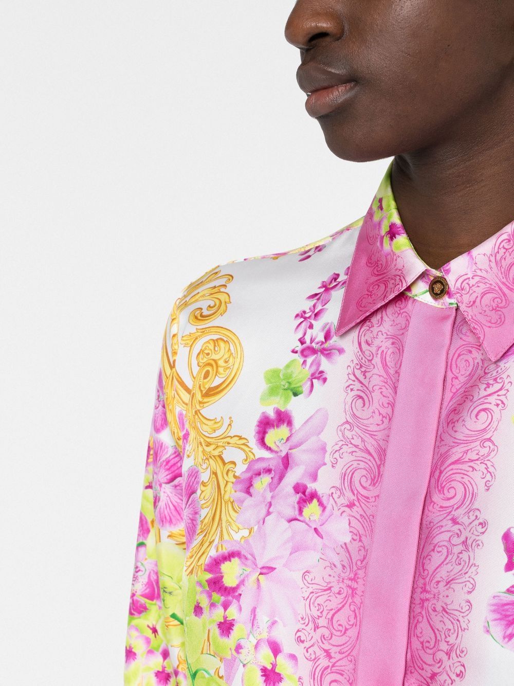 Versace button-down printed silk shirt