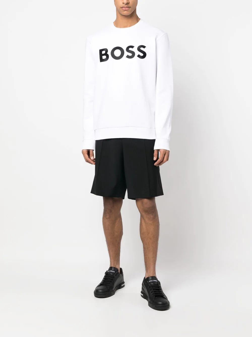 BOSS logo-print cotton-blend sweatshirt