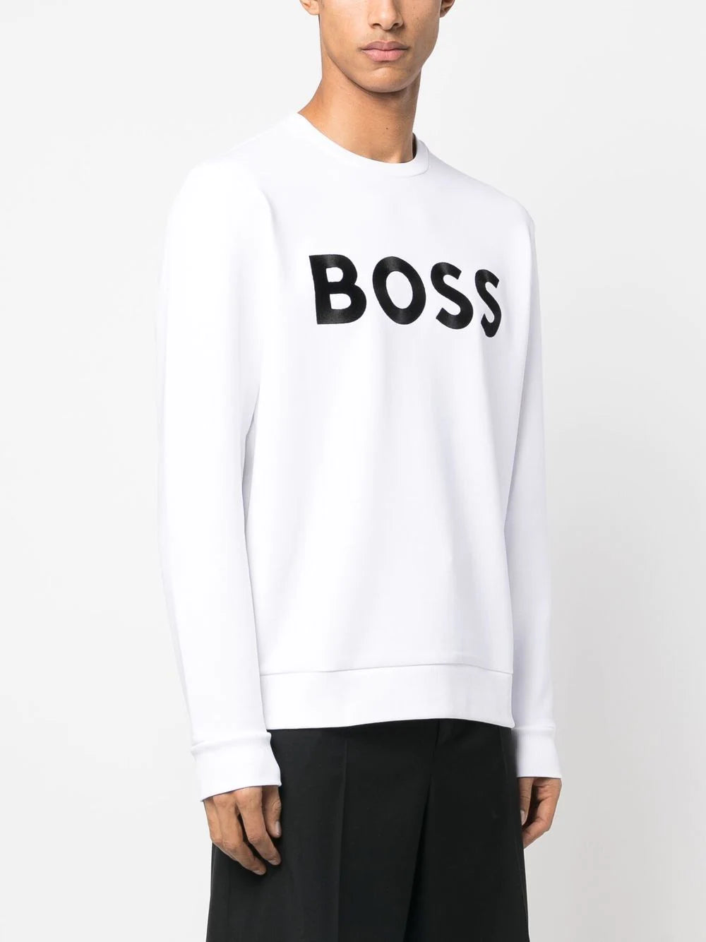 BOSS logo-print cotton-blend sweatshirt