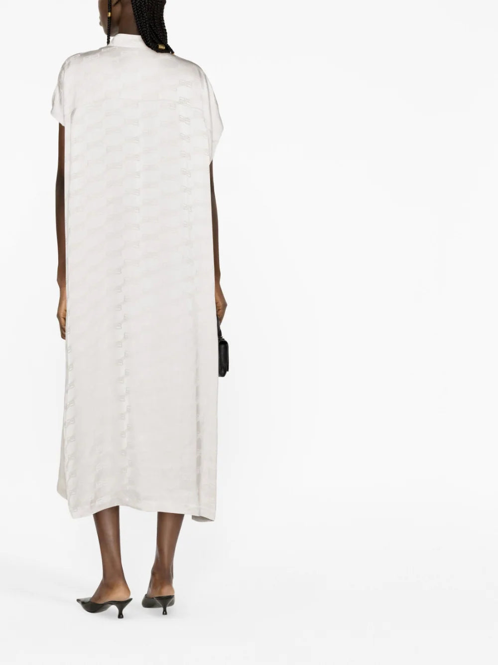 Balenciaga  Raw-cut monogram midi dress
