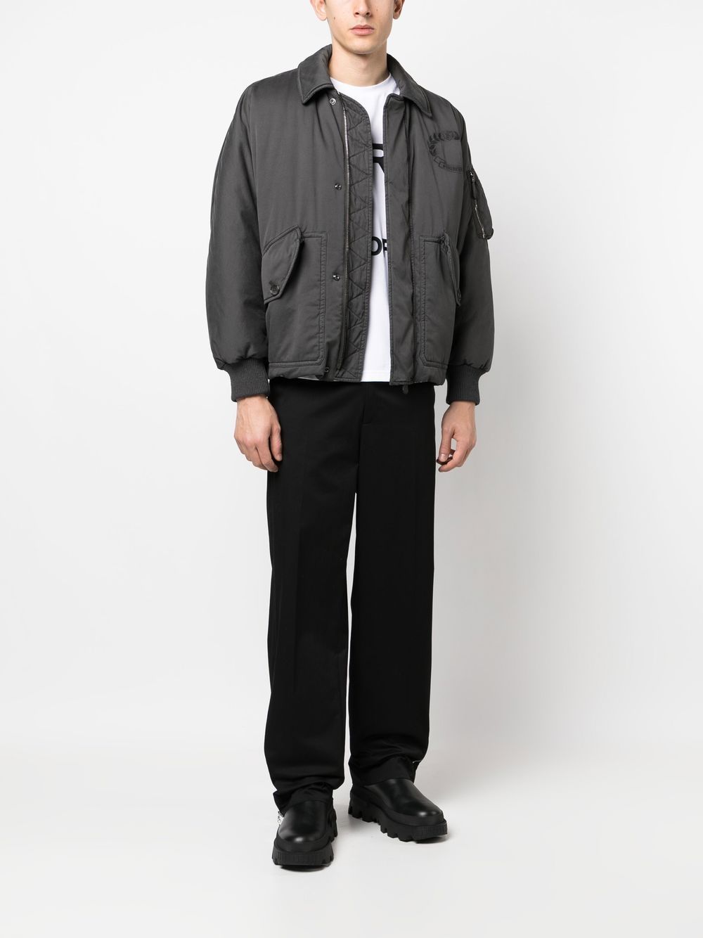 Burberry embroidered-logo bomber jacket