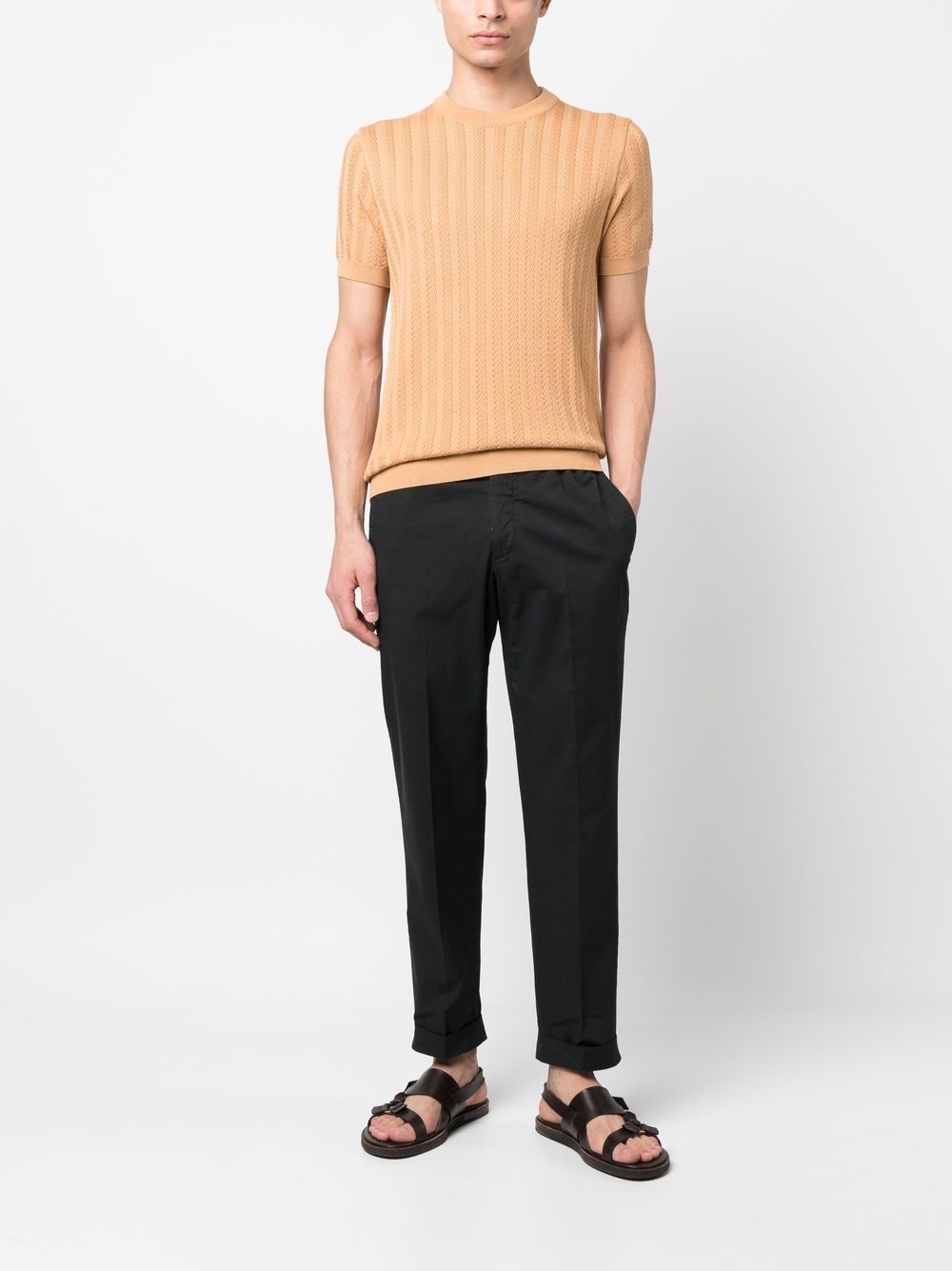 Brioni  cable-knit cotton T-shirt