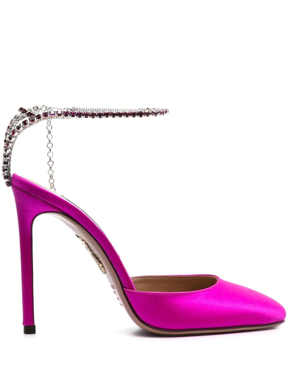Aquazzura  110mm crystal-embellished satin pumps