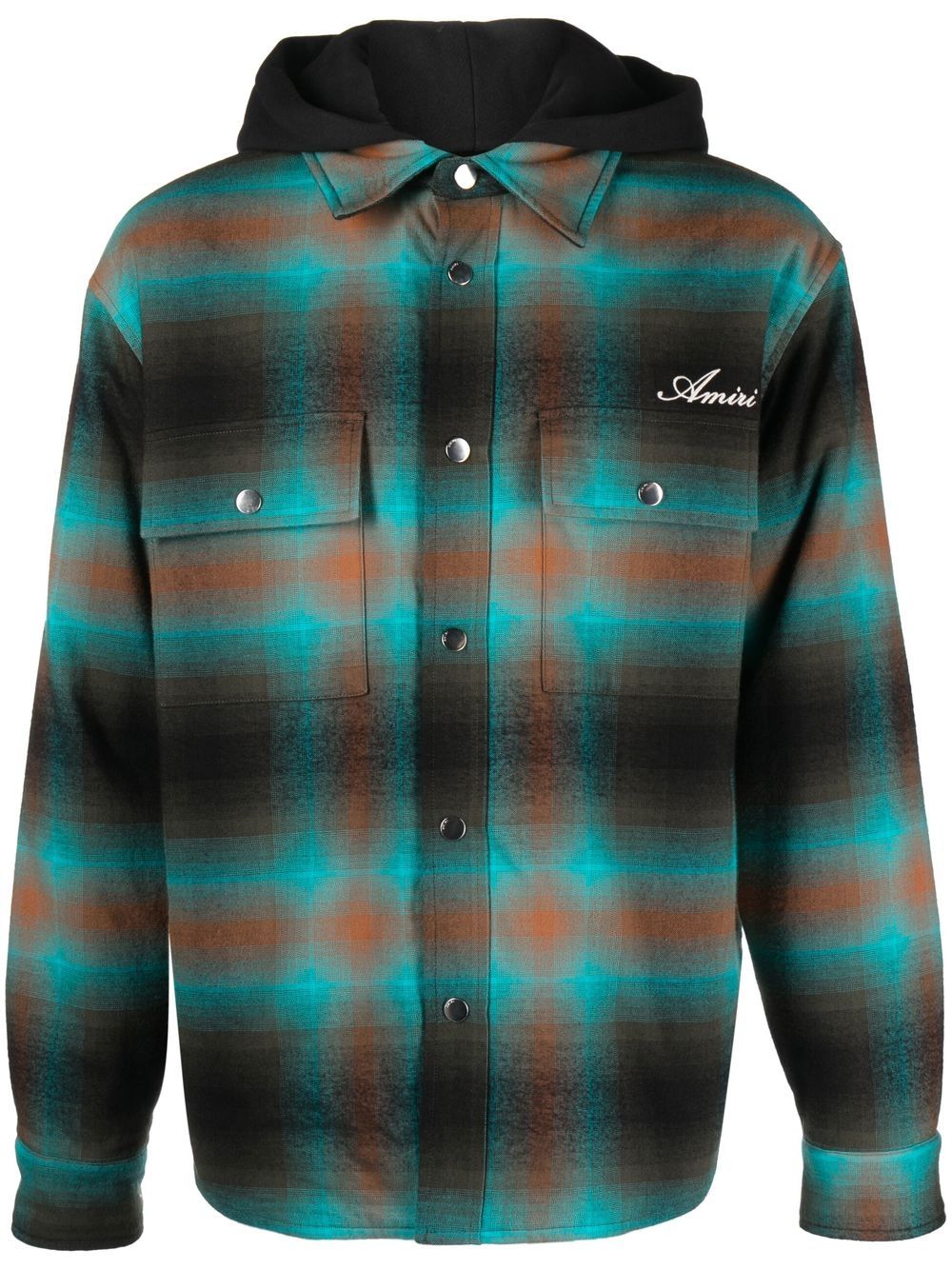 AMIRI  checked hooded shirt jacket