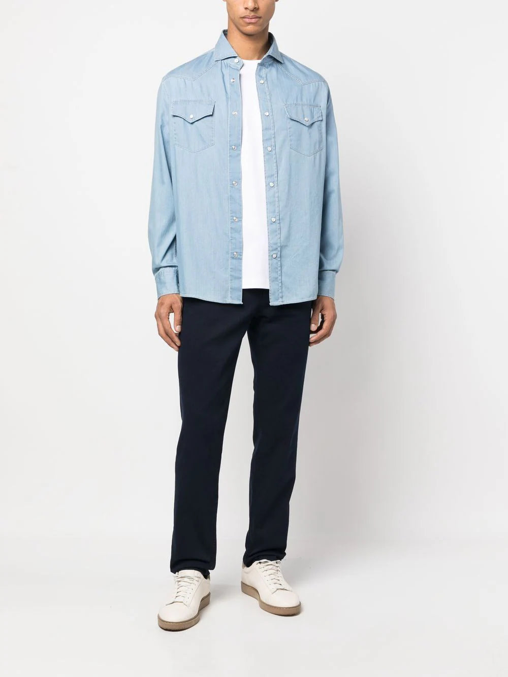 Brunello Cucinelli button-up denim shirt